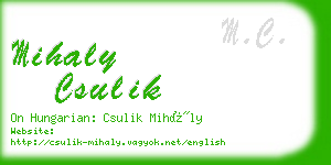 mihaly csulik business card